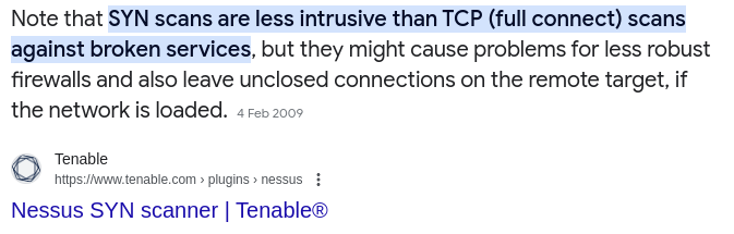 TCP full connect scan that's all we need